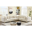 Maklaine Modern / Contemporary Cream Velvet Modular Sectional