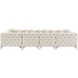 Maklaine Modern / Contemporary Cream Velvet Modular Sectional