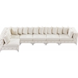 Maklaine Modern / Contemporary Cream Velvet Modular Sectional