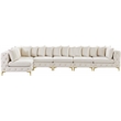 Maklaine Modern / Contemporary Cream Velvet Modular Sectional