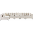 Maklaine Modern / Contemporary Cream Velvet Modular Sectional