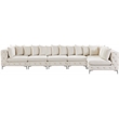 Maklaine Modern / Contemporary Cream Velvet Modular Sectional