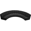 Maklaine Contemporary Black Boucle Fabric 5pc. Modular Sectional