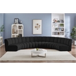 Maklaine Contemporary Black Boucle Fabric 6pc. Modular Sectional