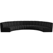 Maklaine Contemporary Black Boucle Fabric 6pc. Modular Sectional