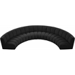 Maklaine Contemporary Black Boucle Fabric 6pc. Modular Sectional