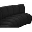 Maklaine Contemporary Black Boucle Fabric 6pc. Modular Sectional