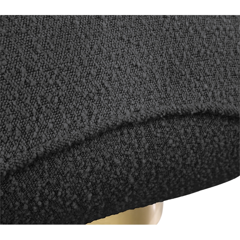 Maklaine Contemporary Black Boucle Fabric Swivel Accent Chair