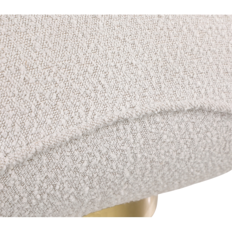 Maklaine Contemporary Cream Boucle Fabric Swivel Accent Chair