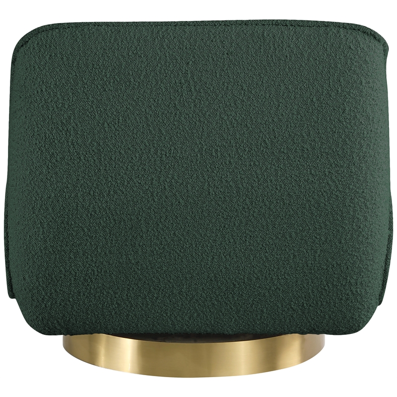 Maklaine Contemporary Green Boucle Fabric Swivel Accent Chair