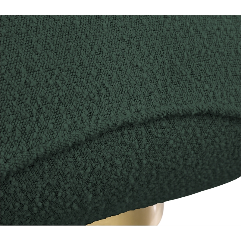 Maklaine Contemporary Green Boucle Fabric Swivel Accent Chair