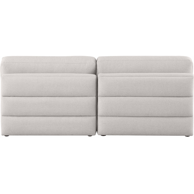 Maklaine Contemporary Beige Durable Linen Textured Fabric Modular Sofa