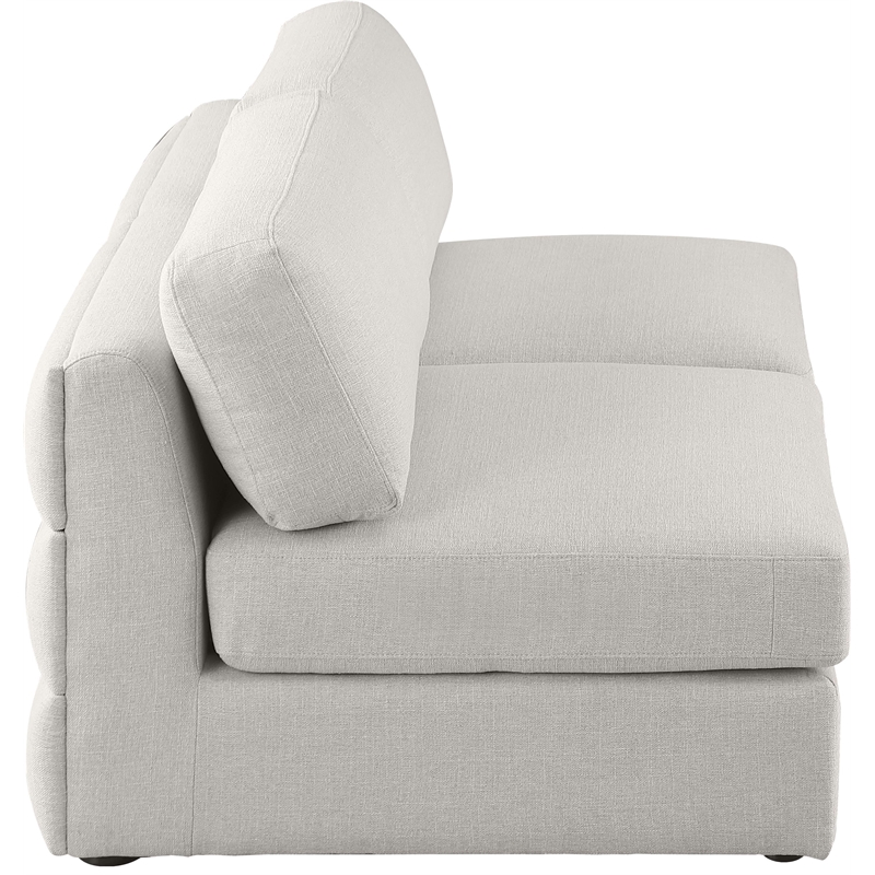 Maklaine Contemporary Beige Durable Linen Textured Fabric Modular Sofa