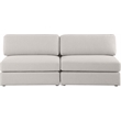 Maklaine Contemporary Beige Durable Linen Textured Fabric Modular Sofa