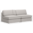 Maklaine Contemporary Beige Durable Linen Textured Fabric Modular Sofa