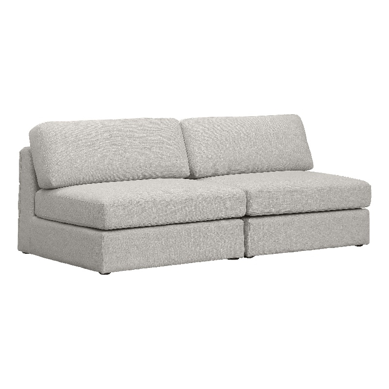 Maklaine Contemporary Beige Durable Linen Textured Fabric Modular Sofa