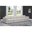 Maklaine Contemporary Beige Durable Linen Textured Fabric Modular Sofa