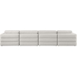 Maklaine Contemporary Beige Durable Linen Textured Fabric Modular Sofa