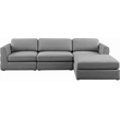 Maklaine Contemporary Grey Durable Linen Textured Fabric Modular Sectional