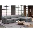 Maklaine Contemporary Grey Durable Linen Textured Fabric Modular Sectional