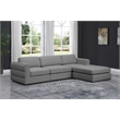 Maklaine Contemporary Grey Durable Linen Textured Fabric Modular Sectional