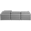 Maklaine Contemporary Grey Durable Linen Textured Fabric Modular Sectional