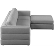 Maklaine Contemporary Grey Durable Linen Textured Fabric Modular Sectional