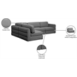 Maklaine Contemporary Grey Durable Linen Textured Fabric Modular Sectional