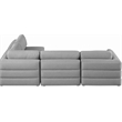 Maklaine Contemporary Grey Durable Linen Textured Fabric Modular Sectional