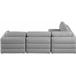 Maklaine Contemporary Grey Durable Linen Textured Fabric Modular Sectional