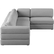 Maklaine Contemporary Grey Durable Linen Textured Fabric Modular Sectional