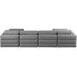 Maklaine Contemporary Grey Durable Linen Textured Fabric Modular Sectional