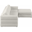 Maklaine Contemporary Beige Durable Linen Textured Fabric Modular Sectional