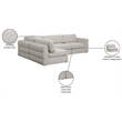 Maklaine Contemporary Beige Durable Linen Textured Fabric Modular Sectional