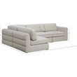 Maklaine Contemporary Beige Durable Linen Textured Fabric Modular Sectional