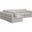 Maklaine Contemporary Beige Durable Linen Textured Fabric Modular Sectional