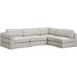 Maklaine Contemporary Beige Durable Linen Textured Fabric Modular Sectional