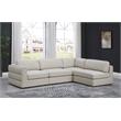 Maklaine Contemporary Beige Durable Linen Textured Fabric Modular Sectional