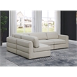 Maklaine Contemporary Beige Durable Linen Textured Fabric Modular Sectional