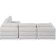Maklaine Contemporary Beige Durable Linen Textured Fabric Modular Sectional