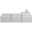 Maklaine Contemporary Beige Durable Linen Textured Fabric Modular Sectional