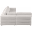 Maklaine Contemporary Beige Durable Linen Textured Fabric Modular Sectional