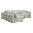 Maklaine Contemporary Beige Durable Linen Textured Fabric Modular Sectional