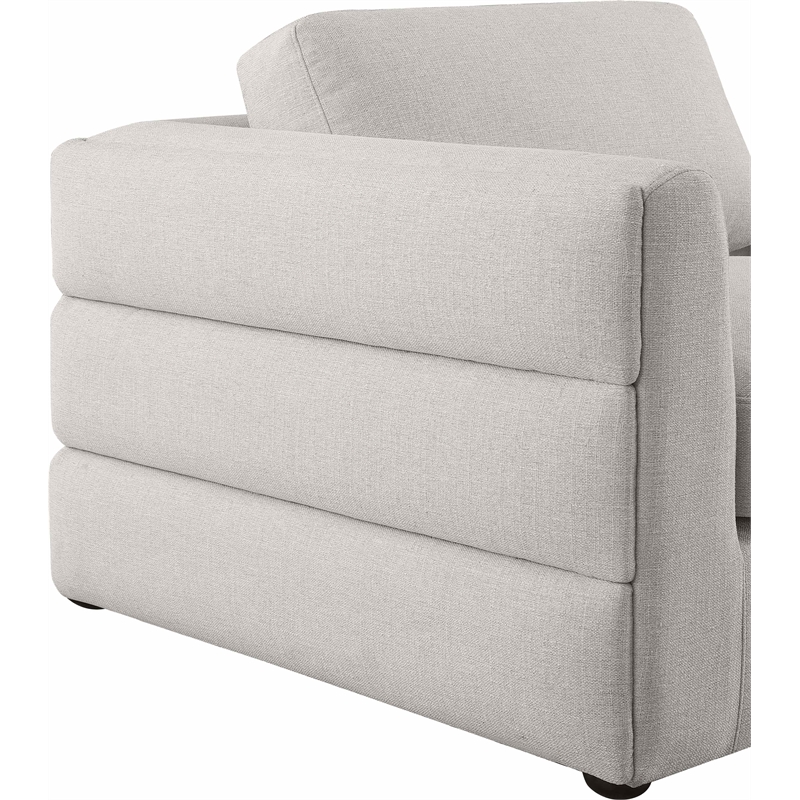 Maklaine Contemporary Beige Durable Linen Textured Fabric Modular Sectional