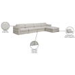 Maklaine Contemporary Beige Durable Linen Textured Fabric Modular Sectional