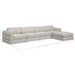 Maklaine Contemporary Beige Durable Linen Textured Fabric Modular Sectional