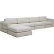 Maklaine Contemporary Beige Durable Linen Textured Fabric Modular Sectional