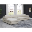 Maklaine Contemporary Beige Durable Linen Textured Fabric Modular Sectional