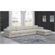 Maklaine Contemporary Beige Durable Linen Textured Fabric Modular Sectional