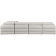 Maklaine Contemporary Beige Durable Linen Textured Fabric Modular Sectional